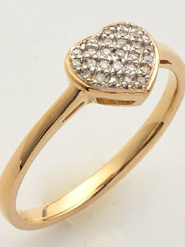 10KY 0.10CTW DIAMOND HEART RING