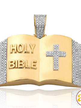 10KY 1.35CTW DIAMOND BIBLE PENDANT