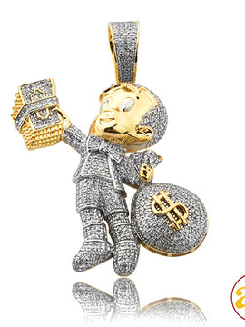 10KY 1.35CTW DIAMOND 'RICHIE RICH' PENDANT