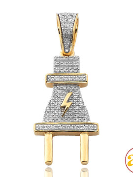 10KY 0.40CTW DIAMOND PLUG WITH LIGHTNING BOLT