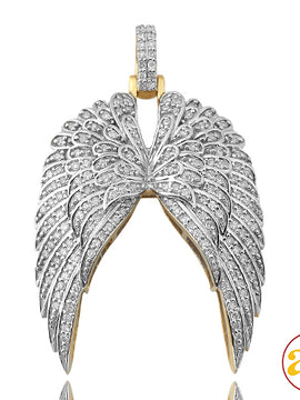 10KY 0.75CTW MICROPAVE DIAMOND DOUBLE ANGEL WING