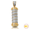 10KY 0.65CTW DIAMOND CYLINDER POLL PENDANT WITH