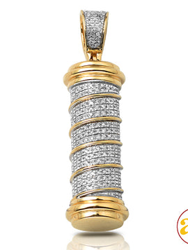 10KY 0.65CTW DIAMOND CYLINDER POLL PENDANT WITH