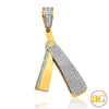 10KY 0.55CTW DIAMOND BARBER&apos;S STRAIGHT RAZOR PENDA