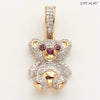 10KY 0.35CTW DIAMOND TEDDY BEAR PENDANT