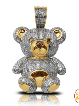 10KY 1.25CTW DIAMOND TEDDY BEAR PENDANT