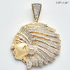 10KY 1.25CTW DIAMOND INDIAN HEAD PENDANT