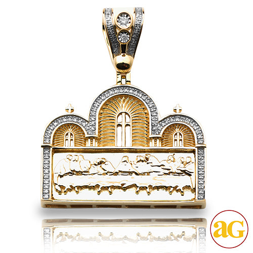 10KY 0.25CTW DIAMOND &apos;&apos;LAST SUPPER&apos; PENDNAT