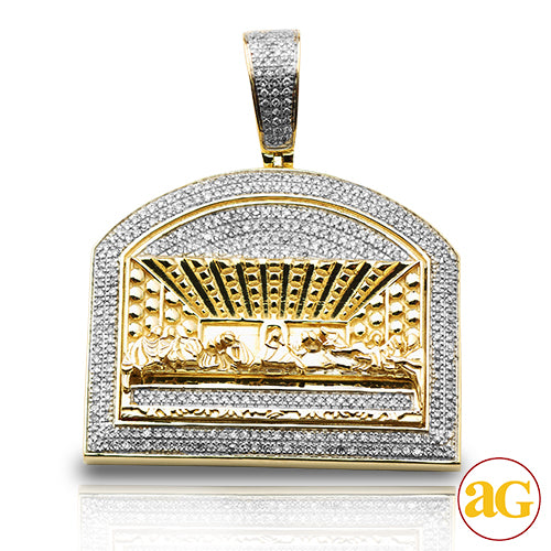 10KY 1.05CTW DIAMOND &apos;LAST SUPPER&apos; PENDANT