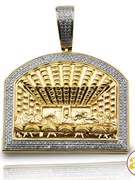 10KY 0.70CTW MICROPAVE DIAMOND LAST SUPPER PENDANT