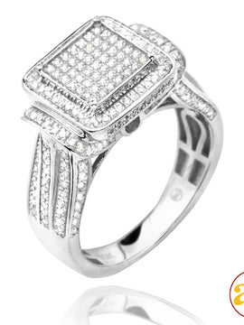 10KW 0.65CTW MICROPAVE DIAMOND SQUARE HEAD RING WI