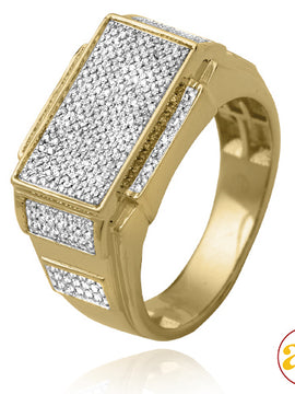 10KY 0.55CTW MICROPAVE DIAMOND RECTANGLE FACE RING