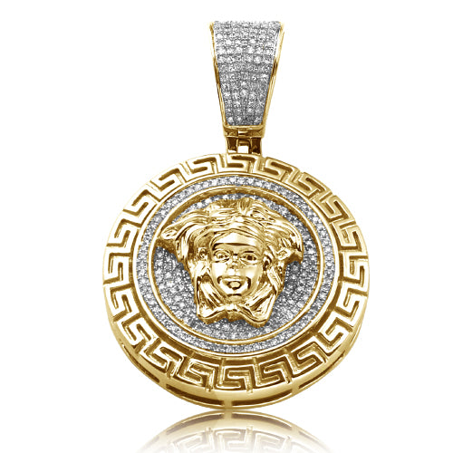 10KY 0.55CTW DIAMOND MEDUSA MEDALLION WITH