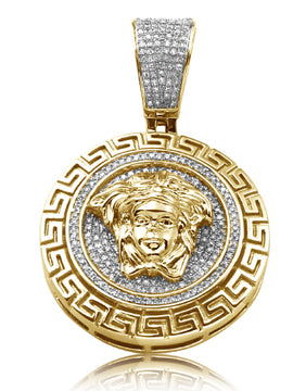 10KY 0.55CTW DIAMOND MEDUSA MEDALLION WITH