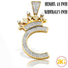 10KY 0.35CTW DIAMOND INITIAL WITH CROWN PENDANT -