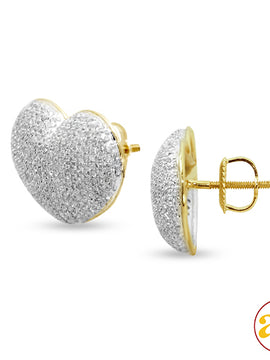 10KY 1.00CTW BUBBLE HEART EARRINGS