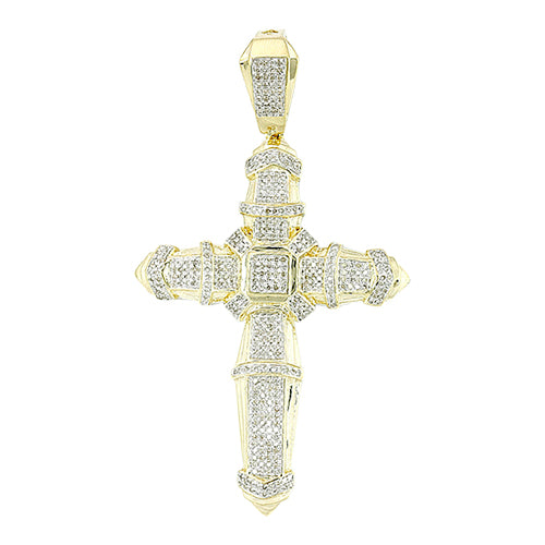 10KY 1.60CTW DIAMOND CROSS PENDANT