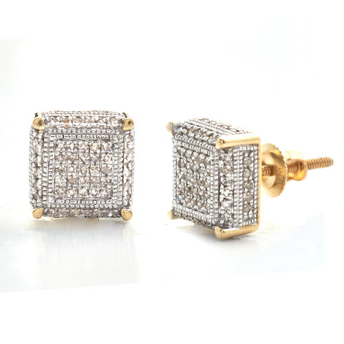 10KY 0.40CTW DIAMOND CUBE EARRINGS