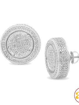 10KW 2.00CTW DIAMOND FLAT BUTTON EARRINGS