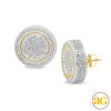 10KY 2.00CTW DIAMOND FLAT BUTTON EARRINGS