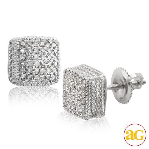 10KW 0.35CTW DIAMOND CUBE EARRINGS