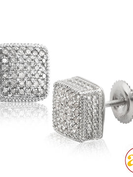 10KW 0.35CTW DIAMOND CUBE EARRINGS