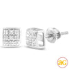 10KW 0.05CTW DIAMOND SQUARE DOME EARRINGS