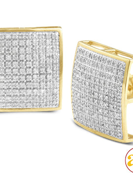 10KY 0.75CTW DIAMOND SQUARE DOME EARRINGS