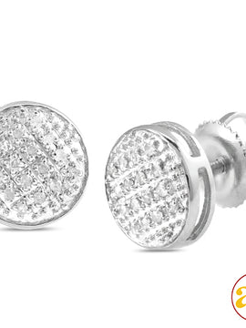 10KW 0.10CTW DIAMOND ROUND DOME EARRINGS