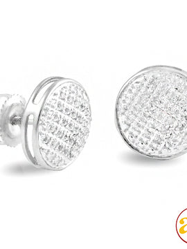 10KW 0.15CTW DIAMOND ROUND DOME EARRINGS