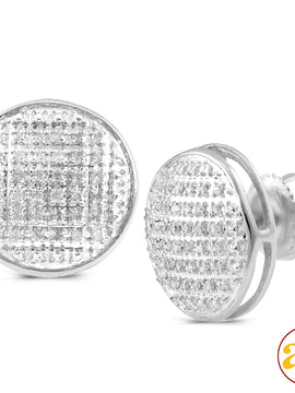 10KW 0.20CTW DIAMOND ROUND DOME EARRINGS