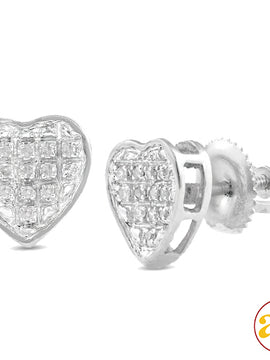 10KW 0.10CTW DIAMOND INVERTED HEART EARRINGS