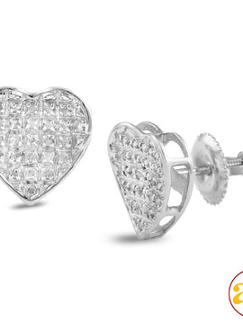 10KW 0.15CTW DIAMOND INVERTED HEART EARRINGS