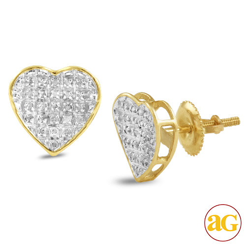 10KY 0.15CTW DIAMOND INVERTED HEART EARRINGS