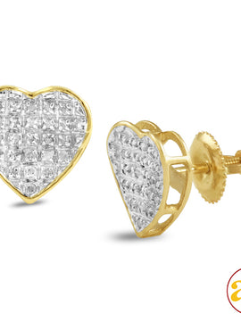 10KY 0.15CTW DIAMOND INVERTED HEART EARRINGS