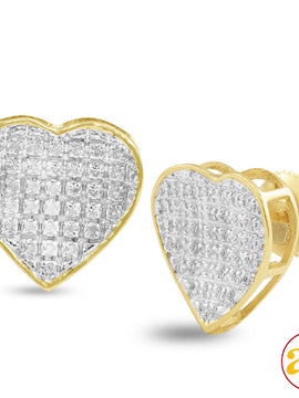 10KY 0.20CTW DIAMOND INVERTED HEART EARRINGS