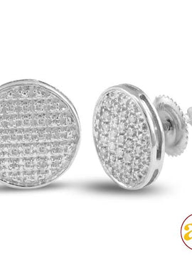 10KW 0.15CTW DIAMOND ROUND FLAT EARRINGS