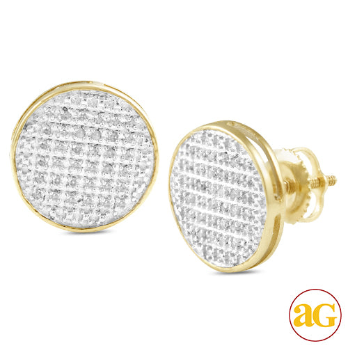 10KY 0.20CTW DIAMOND ROUND FLAT EARRINGS