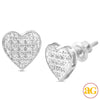 10KW 0.05CTW DIAMOND HEART DOME EARRINGS