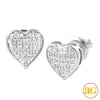 10KW 0.10CTW DIAMOND HEART DOME EARRINGS