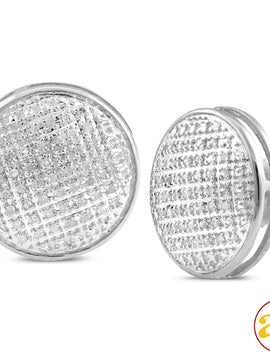 10KW 0.30CTW DIAMOND DOME DISC EARRINGS