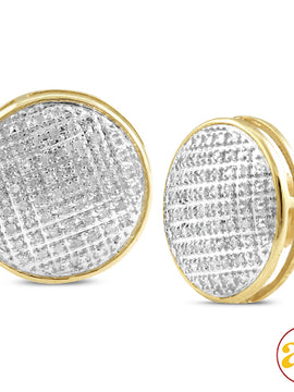 10KY 0.30CTW DIAMOND DOME DISC EARRINGS