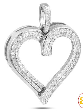 10KW 0.25CTW DIAMOND HEART PENDANT