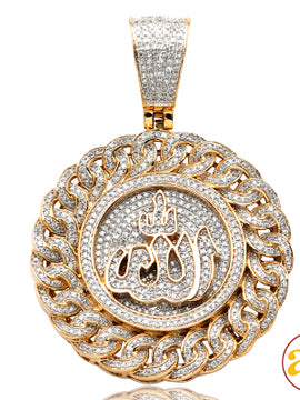 10KY 1.25CTW DIAMOND ALLAH MEDALLION WITH MIAMI CU