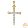 10KY 0.30CTW DIAMOND &quot;NAILS&quot; CROSS PENDANT