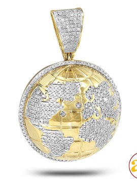 10KY 1.20CTW DIAMOND GLOBE PENDANT