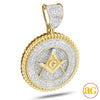 10KY 1.00CTW DIAMOND MASONIC MEDALLION WITH ROPE