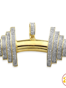 10KY 1.00CTW DIAMOND DUMBELL PENDANT