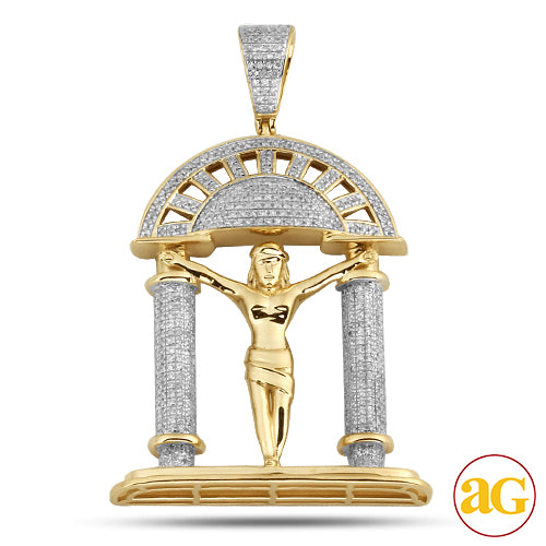 10KY 1.25CTW DIAMOND JESUS PILLARS PENDANT