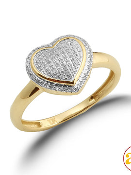 10KY 0.15CTW DIAMOND LADIES MICROPAVE HEART RING